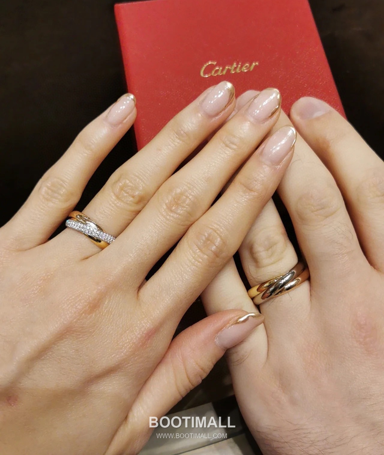 Cartier Trinity Three Tone Interlocking Ring V Gold 까르띠에 트리니티 삼색 인터락킹 링 V 골드 6호 3