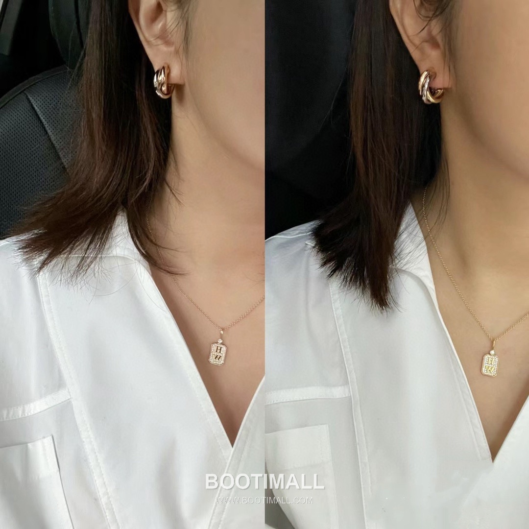 Cartier Trinity Three Tone Interlocking Hoop V Gold Earring 까르띠에 트리니티 삼색 인터락킹 후프 V 골드 이어링 6