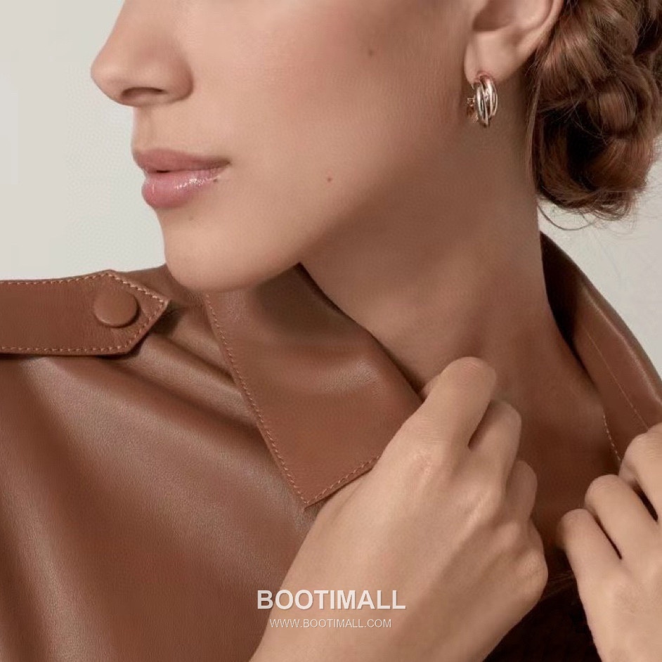 Cartier Trinity Three Tone Interlocking Hoop V Gold Earring 까르띠에 트리니티 삼색 인터락킹 후프 V 골드 이어링 7