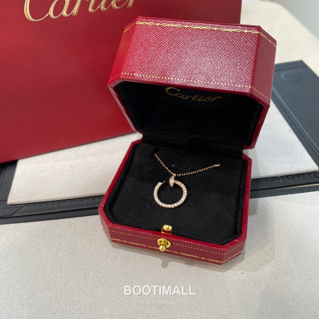 Cartier Juste un Clou Nail Double Side Swarovski Crystal V Gold Chain Necklace 까르띠에 저스트 앵 끌루 네일 더블사이드 스와로브스키 크리스탈 V 골드 체인 네클리스 41cm 8