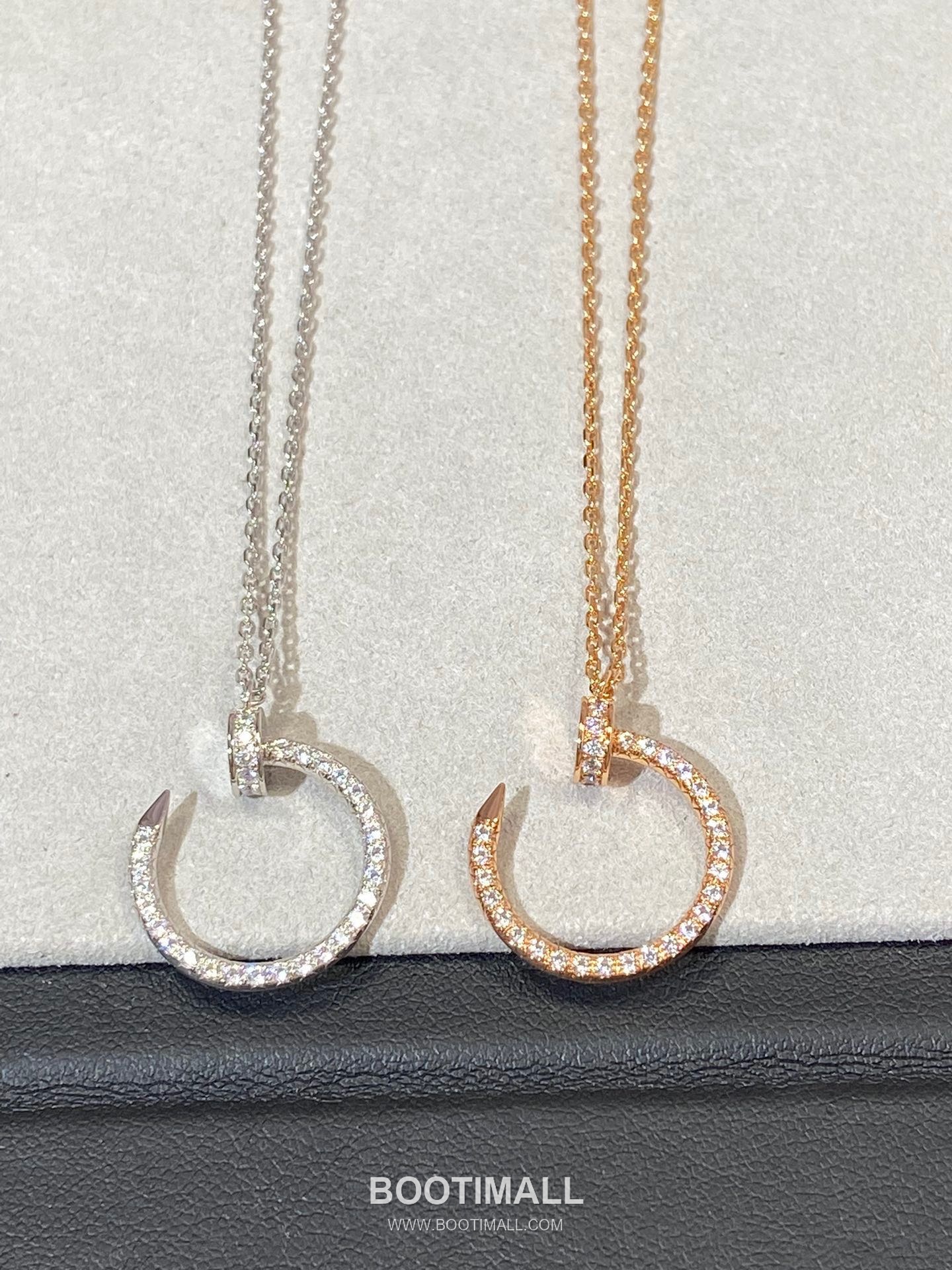 Cartier Juste un Clou Nail Double Side Swarovski Crystal V Gold Chain Necklace 까르띠에 저스트 앵 끌루 네일 더블사이드 스와로브스키 크리스탈 V 골드 체인 네클리스 41cm 11