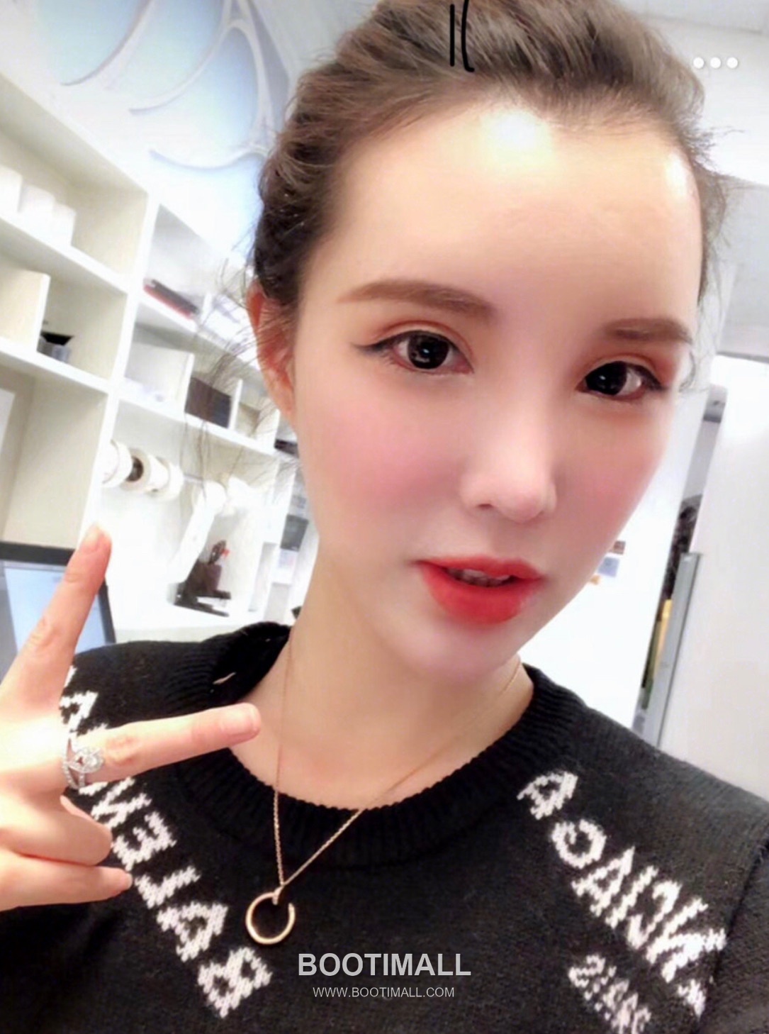 Cartier Juste un Clou Nail Head Tail Swarovski Crystal V Gold Chain Necklace 까르띠에 저스트 앵 끌루 네일 헤드 테일 스와로브스키 크리스탈 V 골드 체인 네클리스 41cm 3