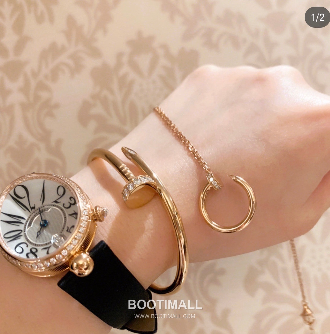 Cartier Juste un Clou Nail Head Tail Swarovski Crystal V Gold Chain Necklace 까르띠에 저스트 앵 끌루 네일 헤드 테일 스와로브스키 크리스탈 V 골드 체인 네클리스 41cm 7