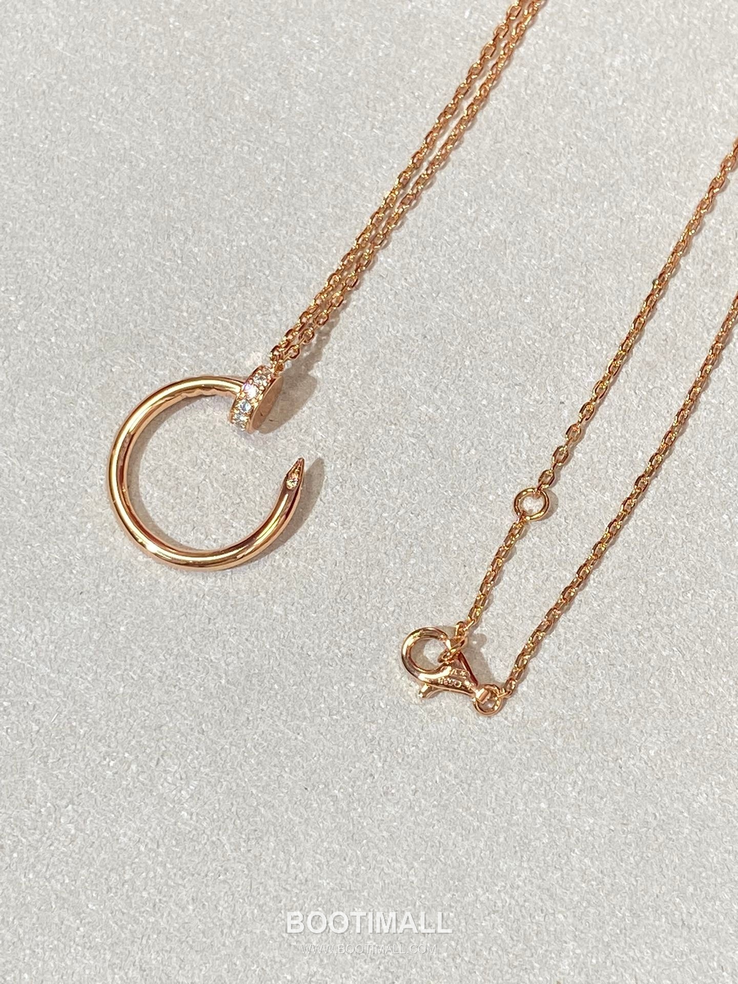Cartier Juste un Clou Nail Head Tail Swarovski Crystal V Gold Chain Necklace 까르띠에 저스트 앵 끌루 네일 헤드 테일 스와로브스키 크리스탈 V 골드 체인 네클리스 41cm 13