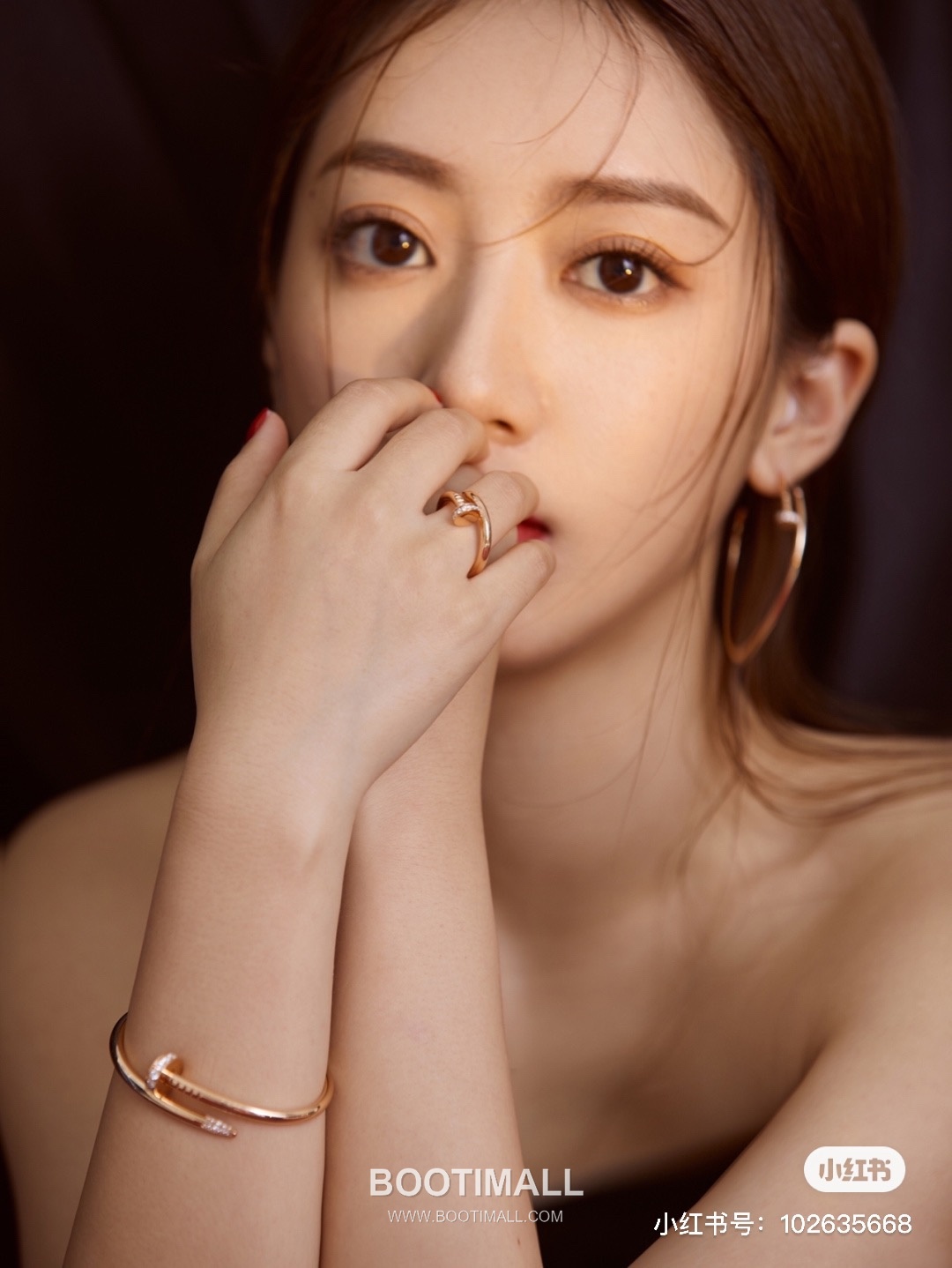 Cartier Juste un Clou Nail Head Swarovski Crystal V Gold Drop Earring 까르띠에 저스트 앵 끌루 네일 헤드 스와로브스키 크리스탈 V 골드 드롭 이어링 2