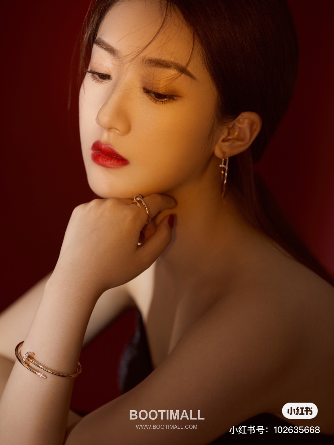 Cartier Juste un Clou Nail Head Swarovski Crystal V Gold Drop Earring 까르띠에 저스트 앵 끌루 네일 헤드 스와로브스키 크리스탈 V 골드 드롭 이어링 6