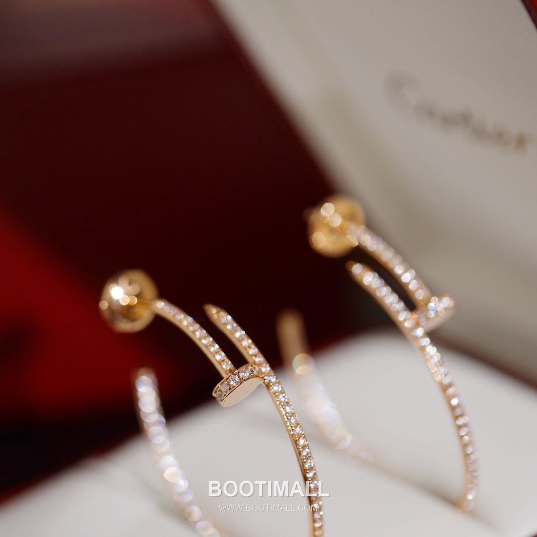Cartier Juste un Clou Full Pavé Swarovski Crystal Nail V Gold Drop Earring 까르띠에 저스트 앵 끌루 풀 파베 스와로브스키 크리스탈 네일 V 골드 드롭 이어링 12