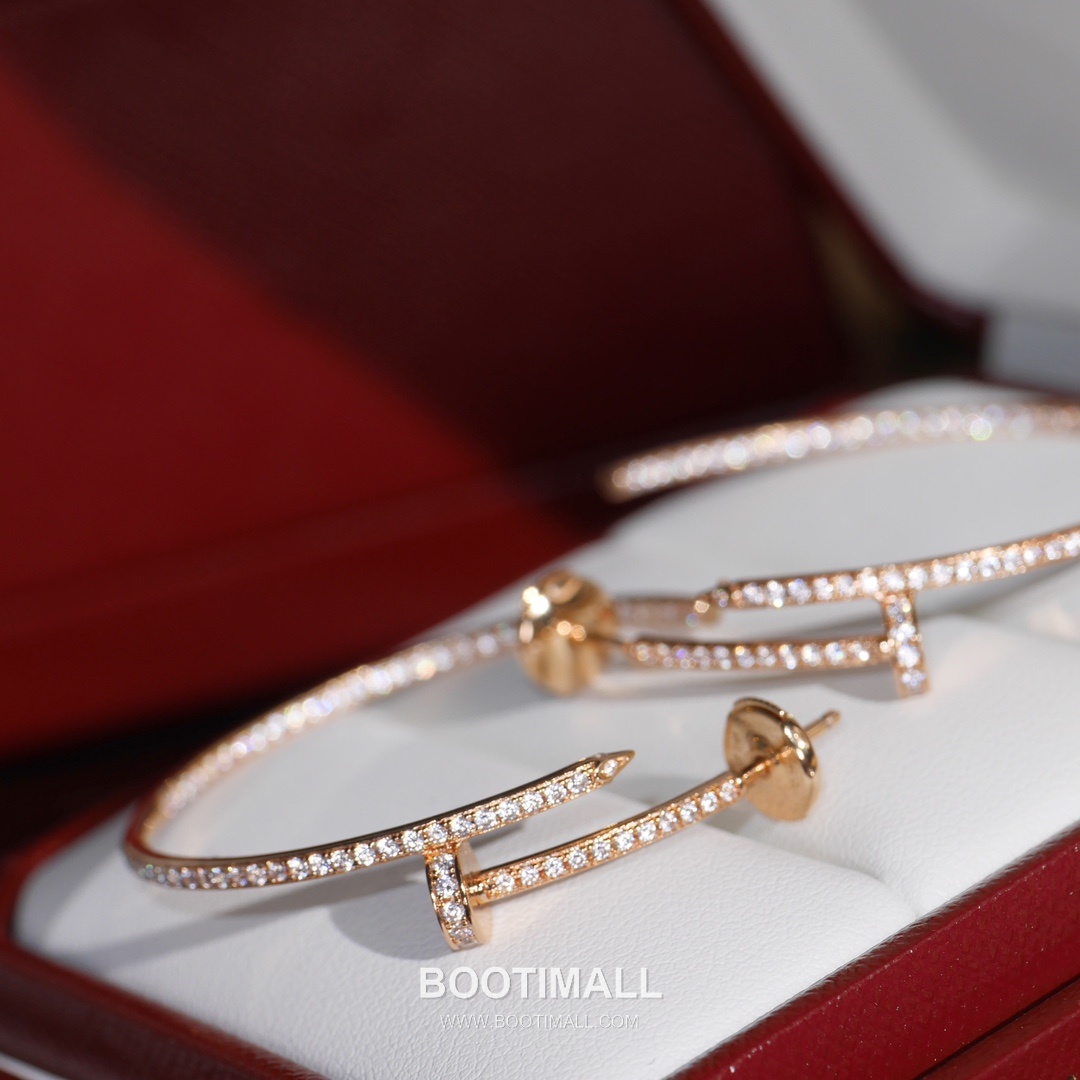 Cartier Juste un Clou Full Pavé Swarovski Crystal Nail V Gold Drop Earring 까르띠에 저스트 앵 끌루 풀 파베 스와로브스키 크리스탈 네일 V 골드 드롭 이어링 13