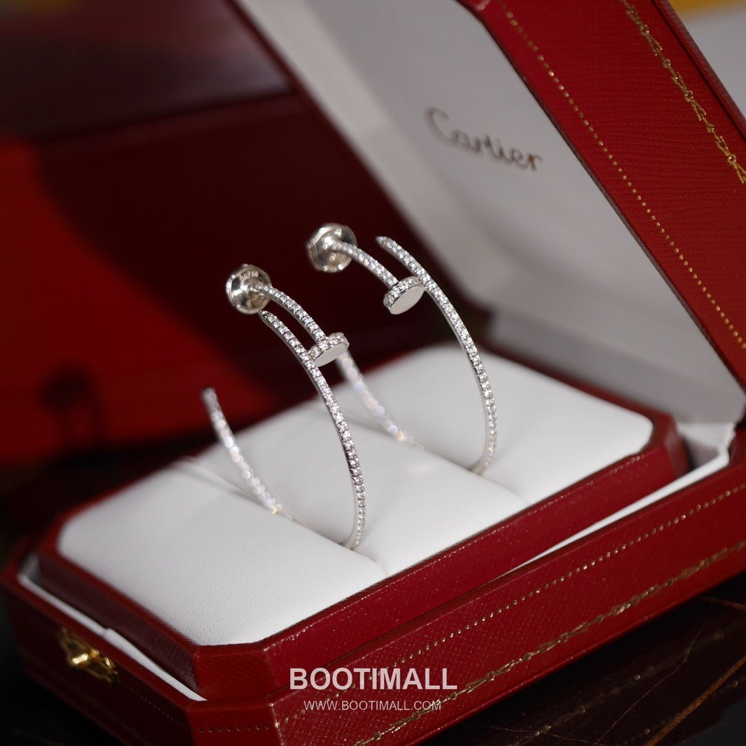 Cartier Juste un Clou Full Pavé Swarovski Crystal Nail V Gold Drop Earring 까르띠에 저스트 앵 끌루 풀 파베 스와로브스키 크리스탈 네일 V 골드 드롭 이어링 14