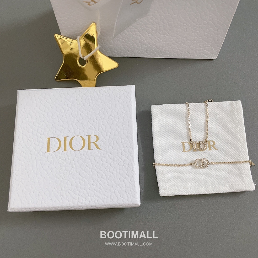 Dior CD Swarovski Crystal Brass Adjustable Chain Necklace 디올 CD 스와로브스키 크리스탈 황동 조절형 체인 네클리스 1