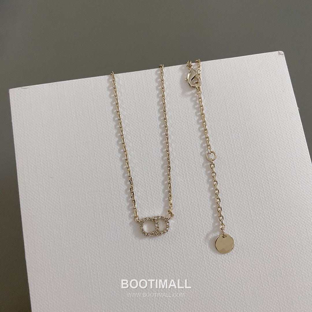 Dior CD Swarovski Crystal Brass Adjustable Chain Necklace 디올 CD 스와로브스키 크리스탈 황동 조절형 체인 네클리스 3