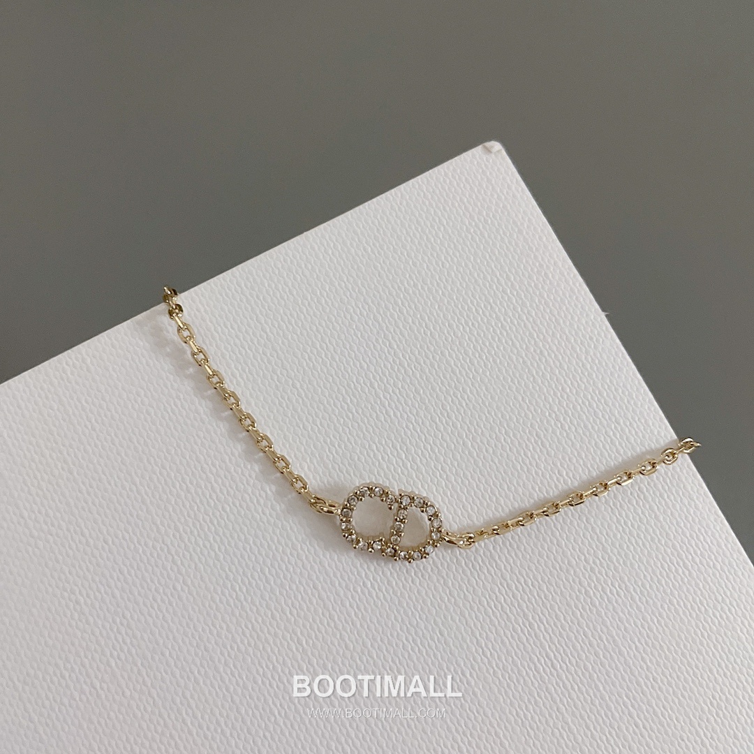 Dior CD Swarovski Crystal Brass Adjustable Chain Necklace 디올 CD 스와로브스키 크리스탈 황동 조절형 체인 네클리스 5