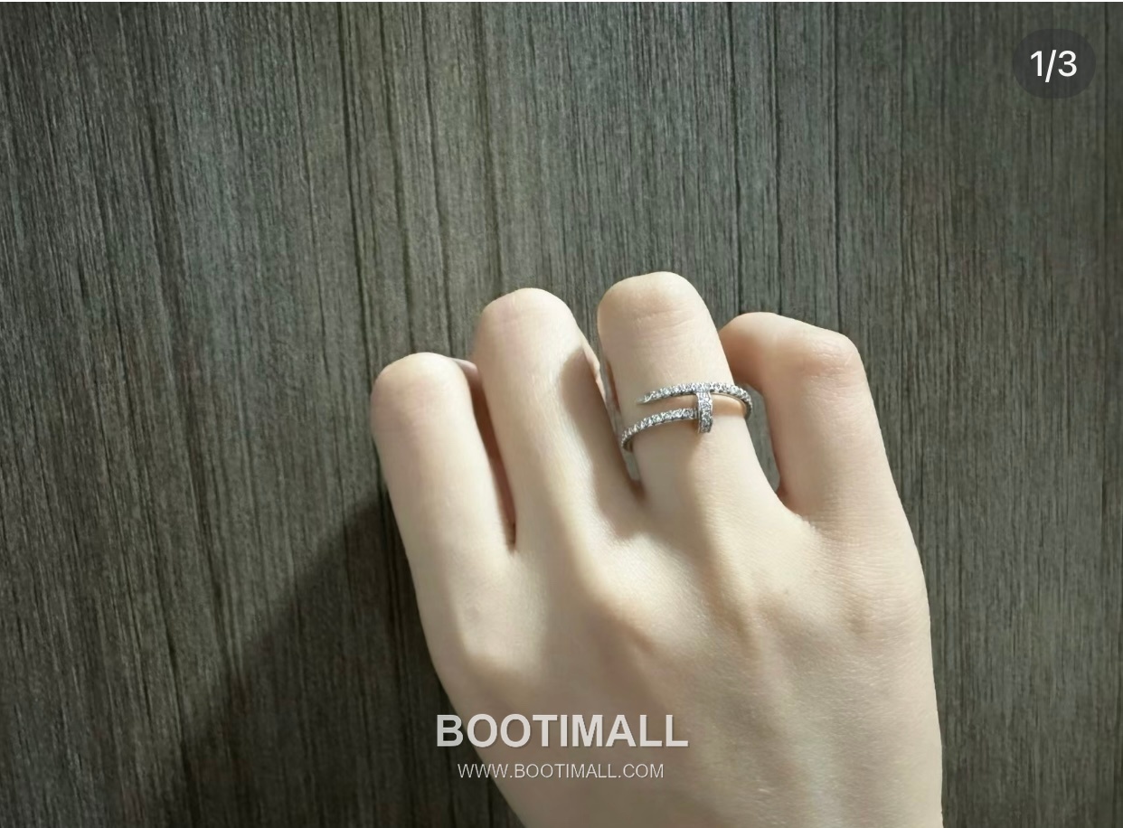 Cartier Juste un Clou Full Pavé Swarovski Crystal Nail V Gold Ring 까르띠에 저스트 앵 끌루 풀 파베 스와로브스키 크리스탈 네일 V 골드 링 6호 6