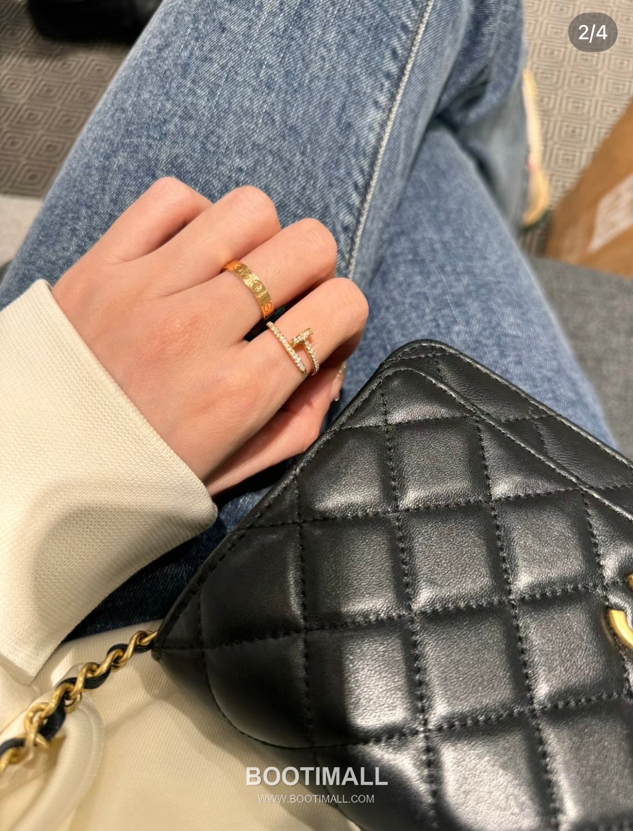 Cartier Juste un Clou Full Pavé Swarovski Crystal Nail V Gold Ring 까르띠에 저스트 앵 끌루 풀 파베 스와로브스키 크리스탈 네일 V 골드 링 6호 7