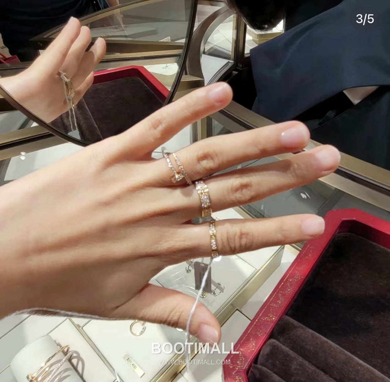 Cartier Juste un Clou Full Pavé Swarovski Crystal Nail V Gold Ring 까르띠에 저스트 앵 끌루 풀 파베 스와로브스키 크리스탈 네일 V 골드 링 6호 8