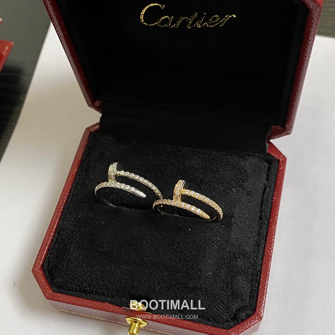 Cartier Juste un Clou Full Pavé Swarovski Crystal Nail V Gold Ring 까르띠에 저스트 앵 끌루 풀 파베 스와로브스키 크리스탈 네일 V 골드 링 6호 10