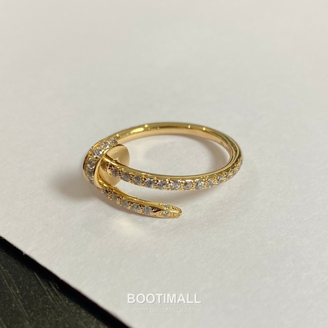 Cartier Juste un Clou Full Pavé Swarovski Crystal Nail V Gold Ring 까르띠에 저스트 앵 끌루 풀 파베 스와로브스키 크리스탈 네일 V 골드 링 6호 14