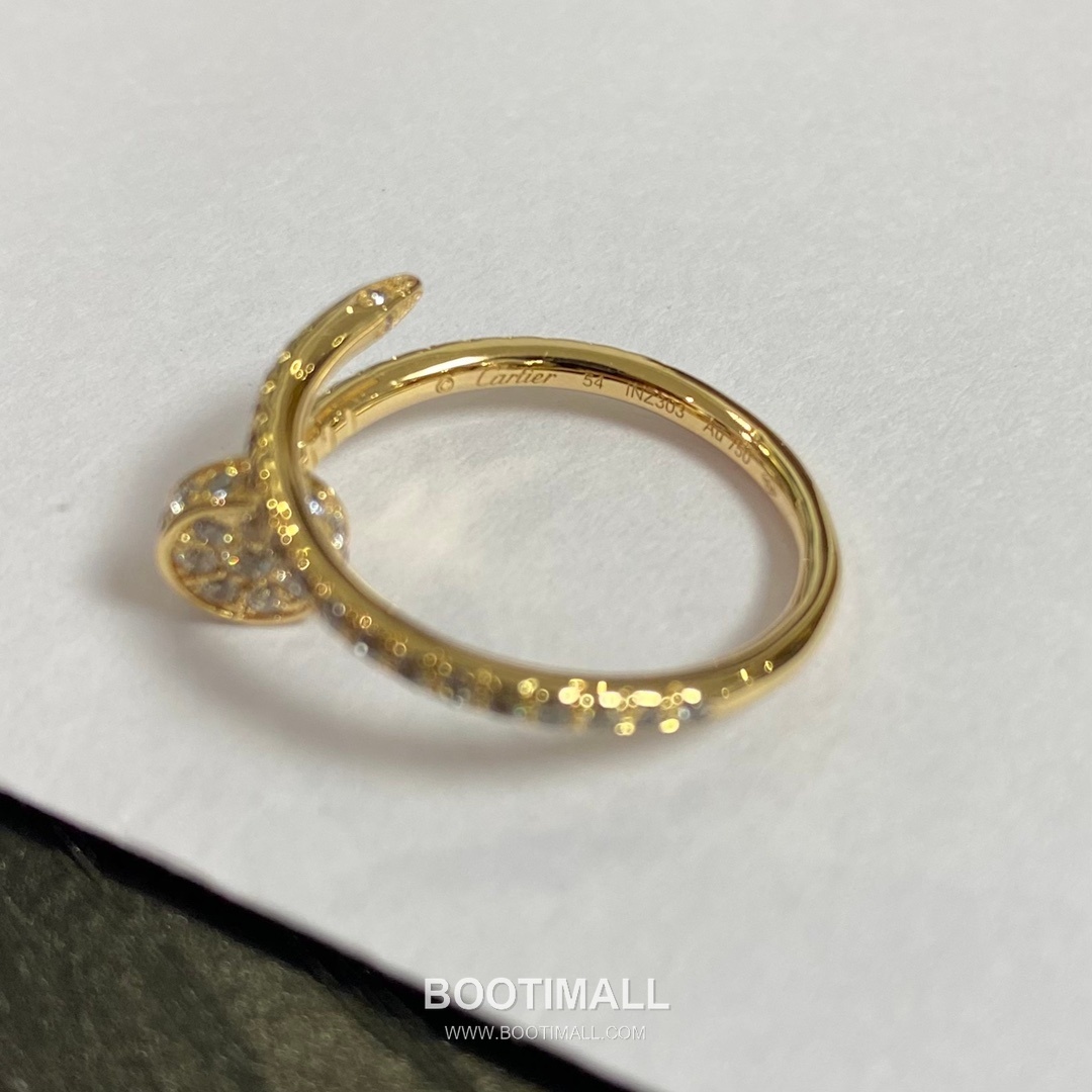 Cartier Juste un Clou Full Pavé Swarovski Crystal Nail V Gold Ring 까르띠에 저스트 앵 끌루 풀 파베 스와로브스키 크리스탈 네일 V 골드 링 6호 16