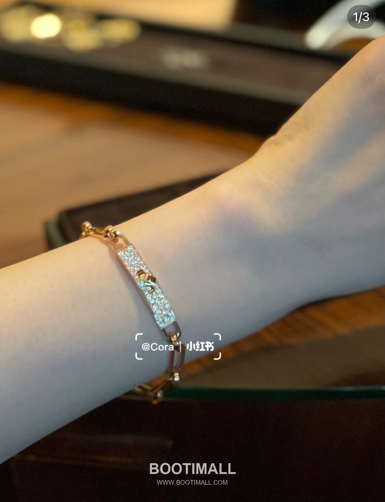 Hermes Diamond Set Chain Link V Gold Bracelet 헤르메스 다이아몬드 세팅 체인 링크 V 골드 브레이슬릿 17cm 6