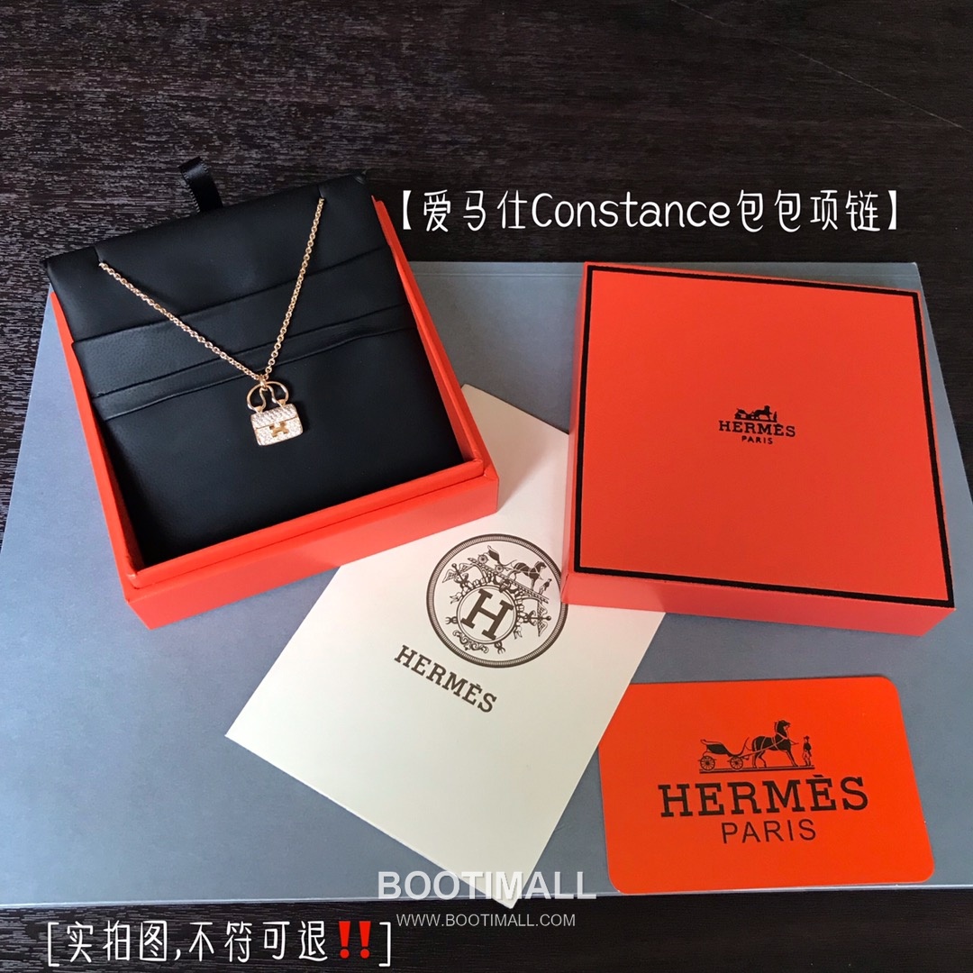 Hermes Constance Bag Motif Pendant Polished V Gold Chain Necklace 헤르메스 콘스탄스 백 모티프 펜던트 폴리시드 V 골드 체인 네클리스 8