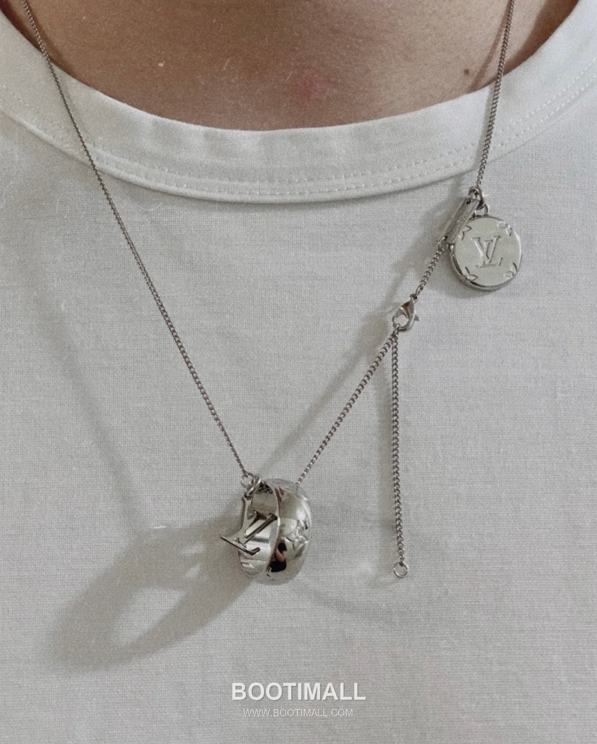 Louis Vuitton Triple Pendant Convertible Chain Brass Necklace 루이비통 트리플 펜던트 컨버터블 체인 황동 네클리스 8