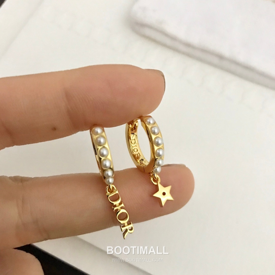 Dior Asymmetric Swarovski Pearl Brass Earring 디올 비대칭 스와로브스키 펄 황동 이어링 5