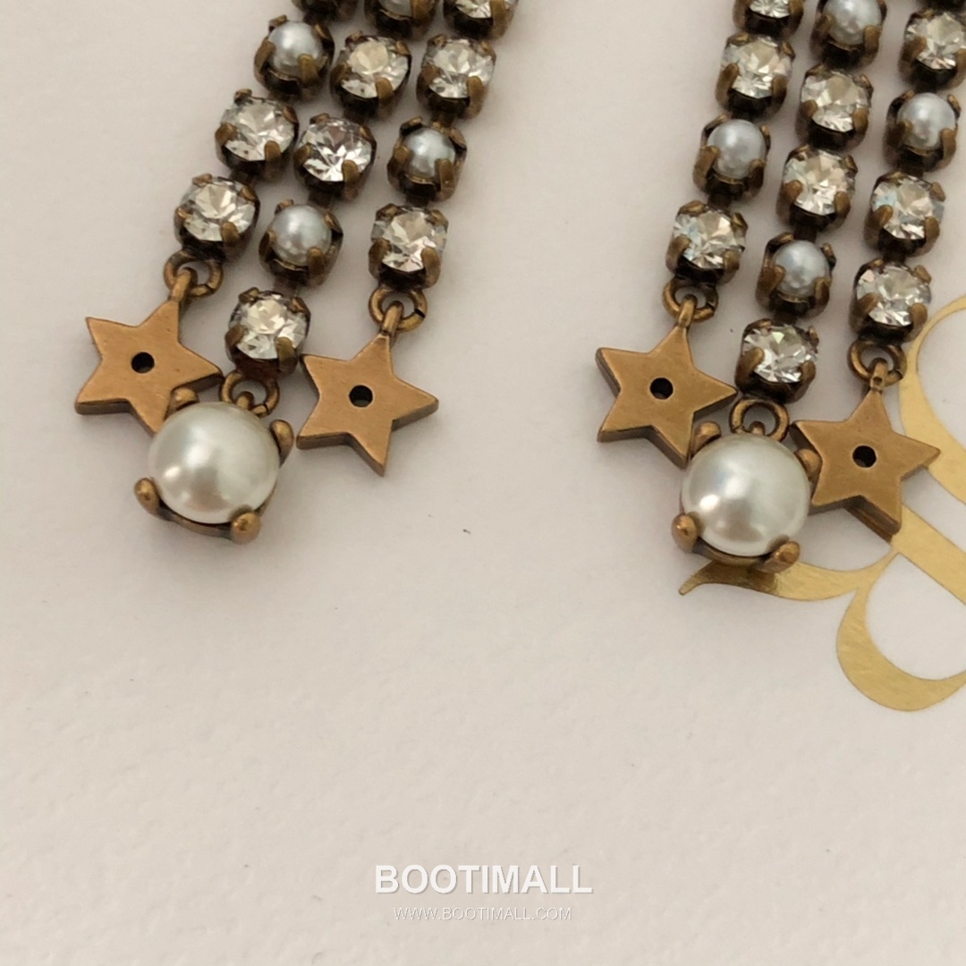 Dior Silver Shadow Swarovski Crystal Mixed Pearl Brass Drop Earring 디올 실버 쉐도우 스와로브스키 크리스탈 믹스 펄 황동 드롭 이어링 4