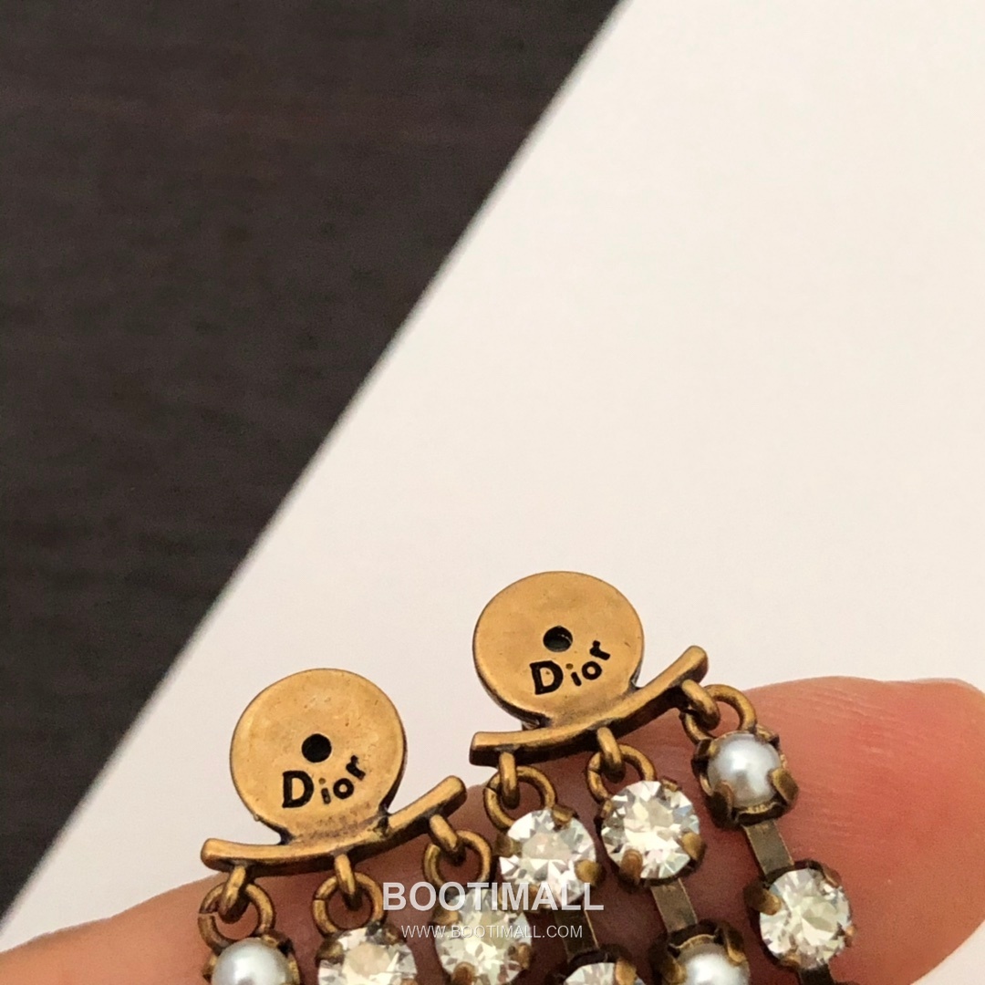 Dior Silver Shadow Swarovski Crystal Mixed Pearl Brass Drop Earring 디올 실버 쉐도우 스와로브스키 크리스탈 믹스 펄 황동 드롭 이어링 6