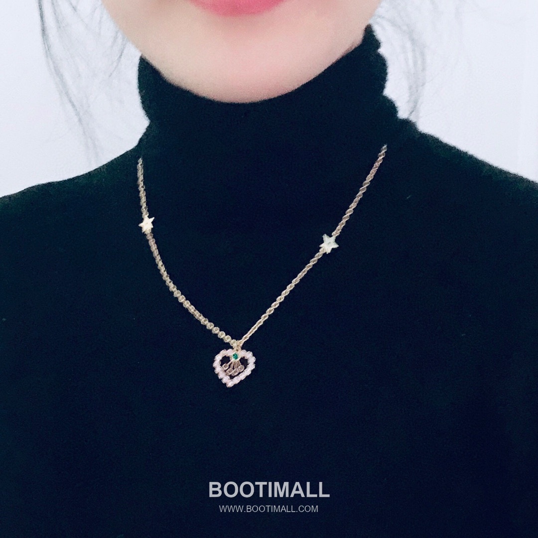 Dior Heart Multicolor Swarovski Crystal Brass Pendant Necklace 디올 하트 멀티컬러 스와로브스키 크리스탈 황동 펜던트 네클리스 2