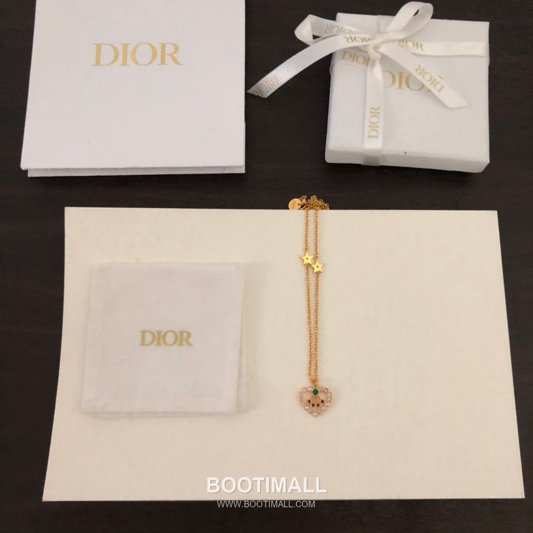 Dior Heart Multicolor Swarovski Crystal Brass Pendant Necklace 디올 하트 멀티컬러 스와로브스키 크리스탈 황동 펜던트 네클리스 4