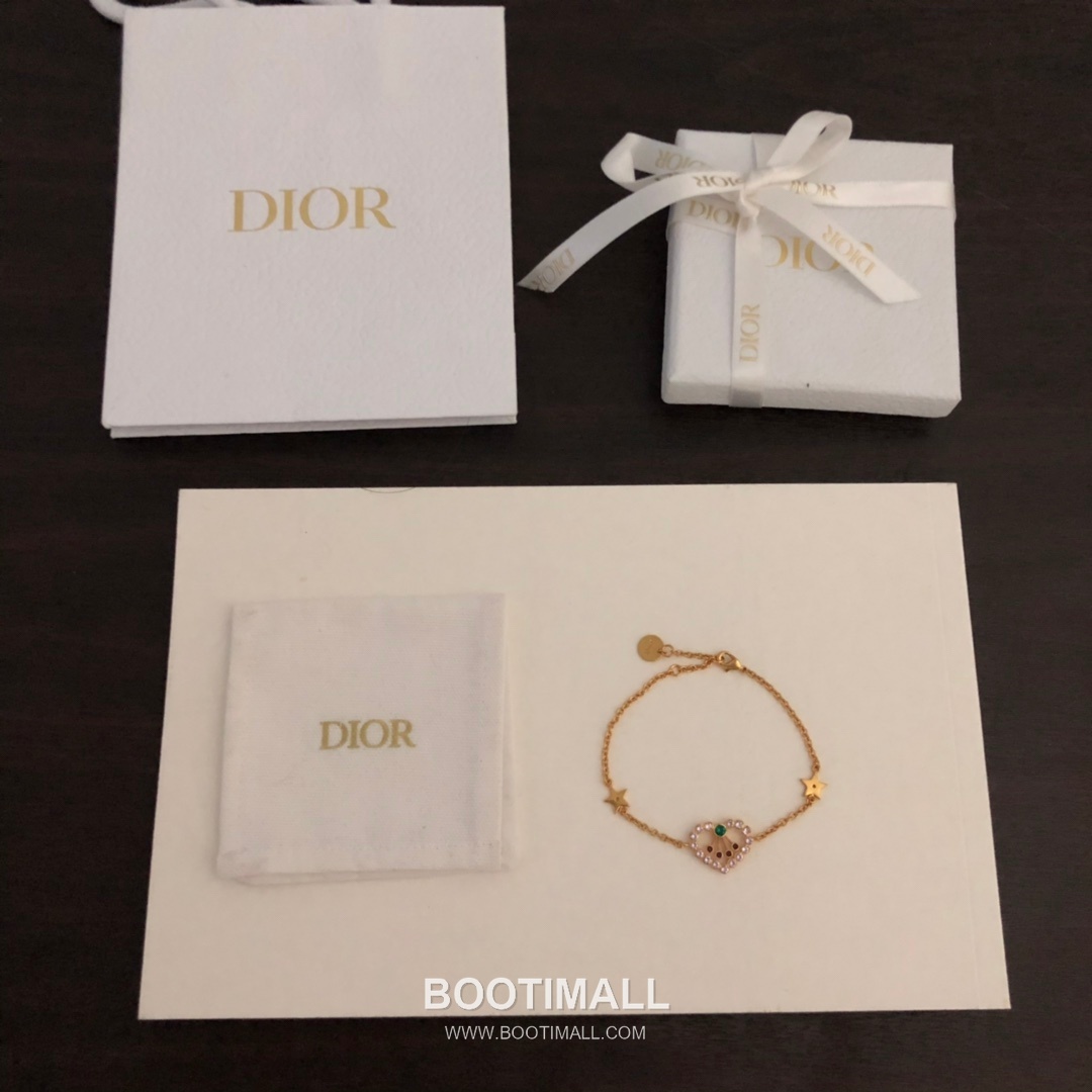 Dior Heart Multicolor Swarovski Crystal Brass Chain Bracelet 디올 하트 멀티컬러 스와로브스키 크리스탈 황동 체인 브레이슬릿 17cm 4