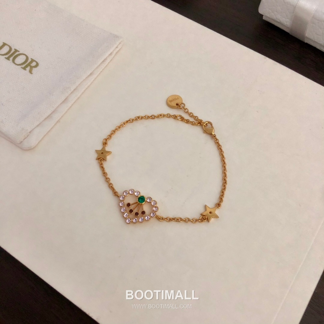 Dior Heart Multicolor Swarovski Crystal Brass Chain Bracelet 디올 하트 멀티컬러 스와로브스키 크리스탈 황동 체인 브레이슬릿 17cm 5