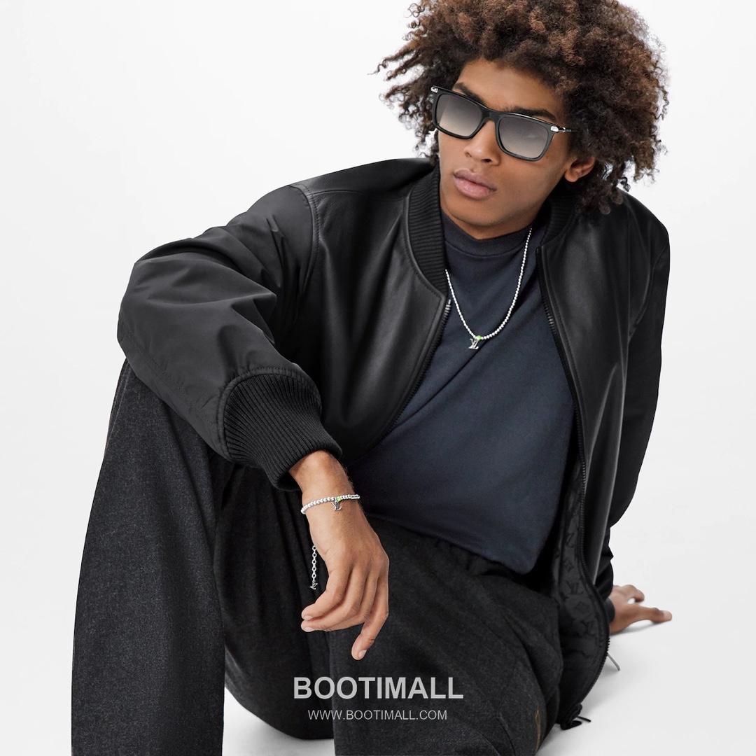 Louis Vuitton Essential V Green Crystal Silver Bead Brass Chain Bracelet 루이비통 에센셜 V 그린 크리스탈 실버 비드 황동 체인 브레이슬릿 17cm 6