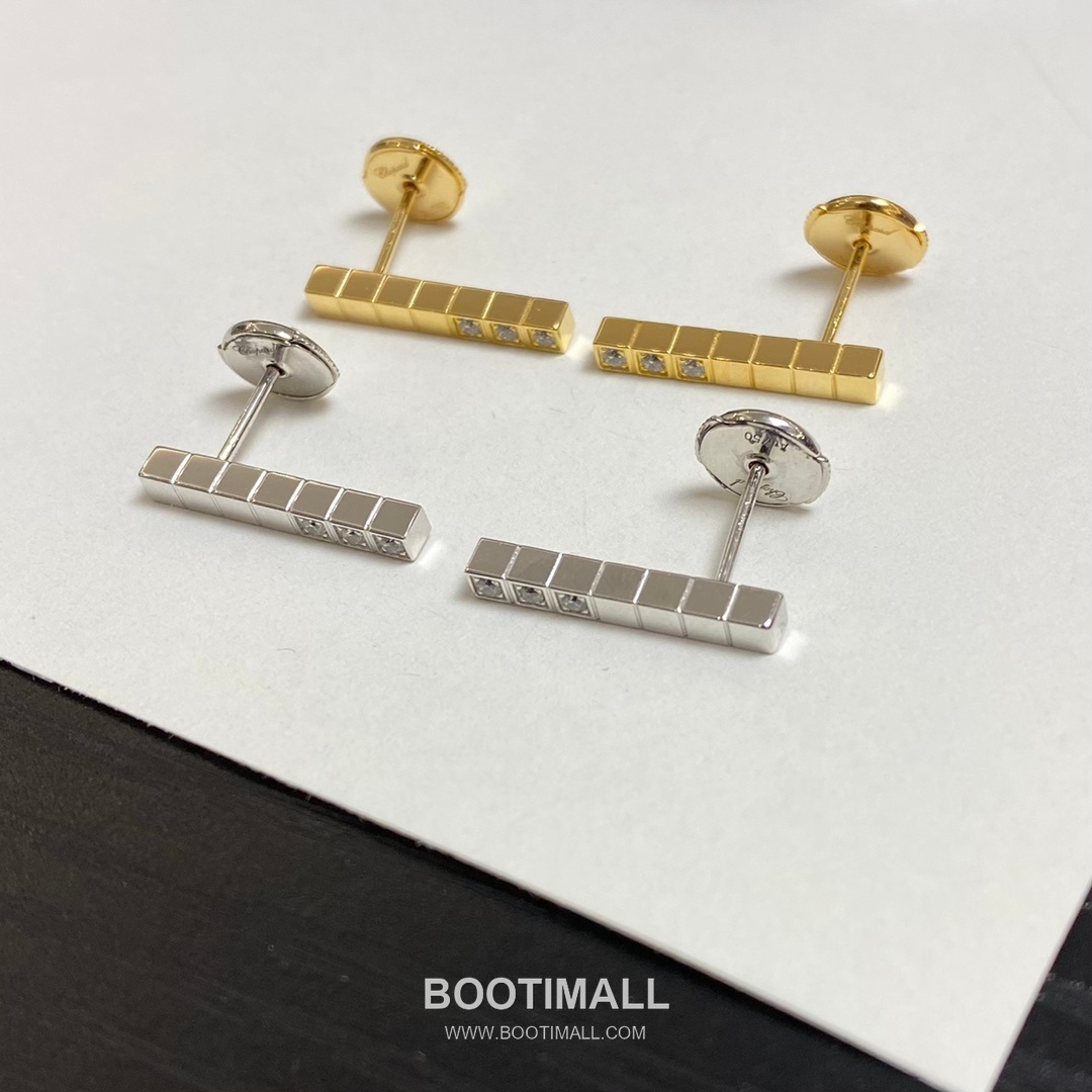 Chopard Ice Cube Brass Crystal Micro Pavé Earring with Geometric Block Design 쇼파드 아이스 큐브 황동 크리스탈 마이크로 파베 이어링 지오메트릭 블록 디자인 2cm 13