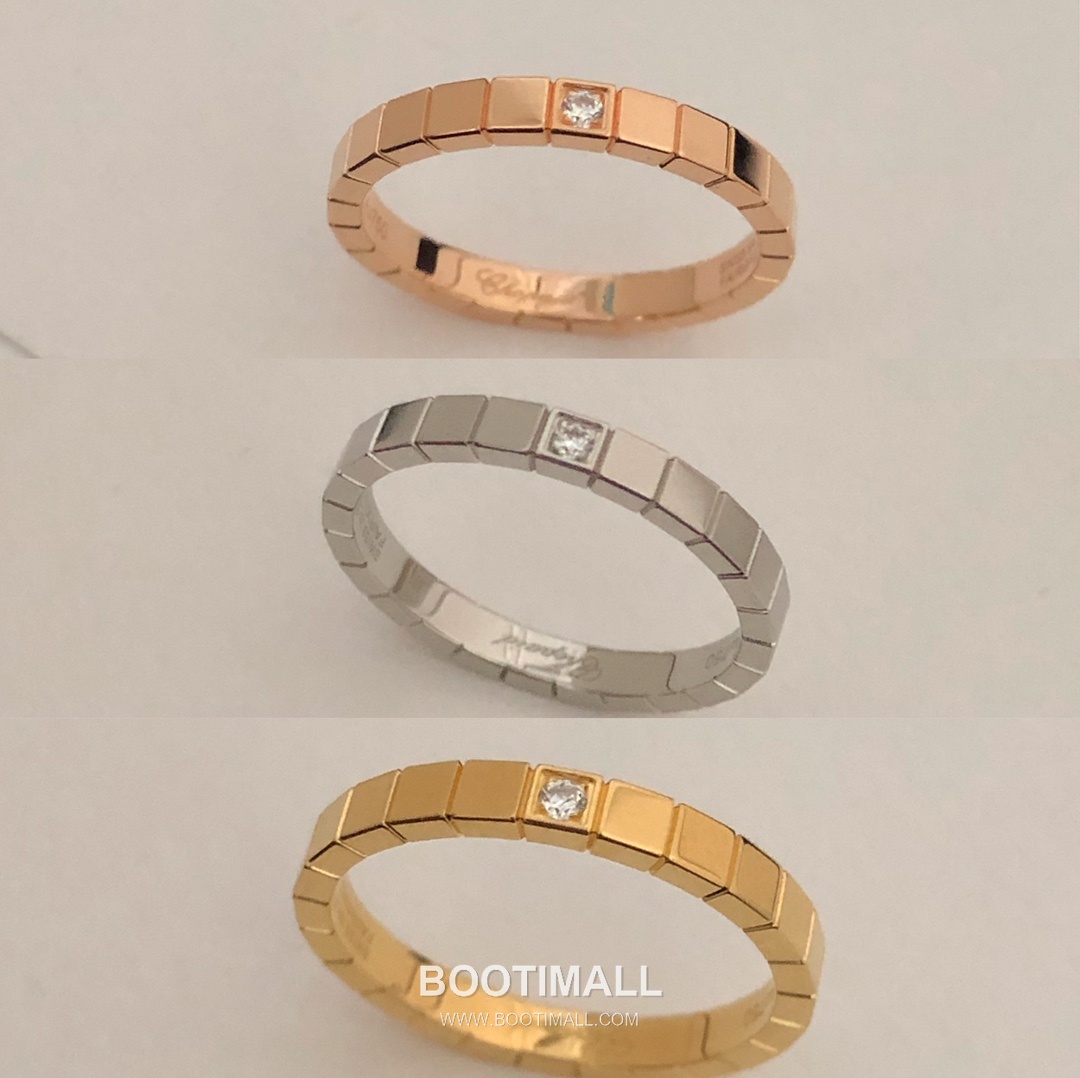 Chopard Ice Cube Brass Crystal Pavé Ring with Geometric Block Design 쇼파드 아이스 큐브 황동 크리스탈 파베 링 지오메트릭 블록 디자인 7호 11