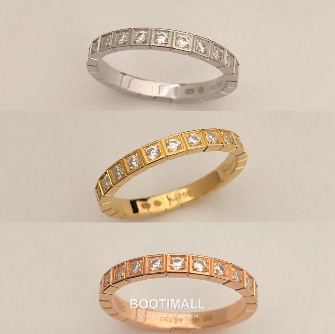 Chopard Ice Cube Brass Crystal Pavé Ring with Geometric Block Design 쇼파드 아이스 큐브 황동 크리스탈 파베 링 지오메트릭 블록 디자인 7호 13
