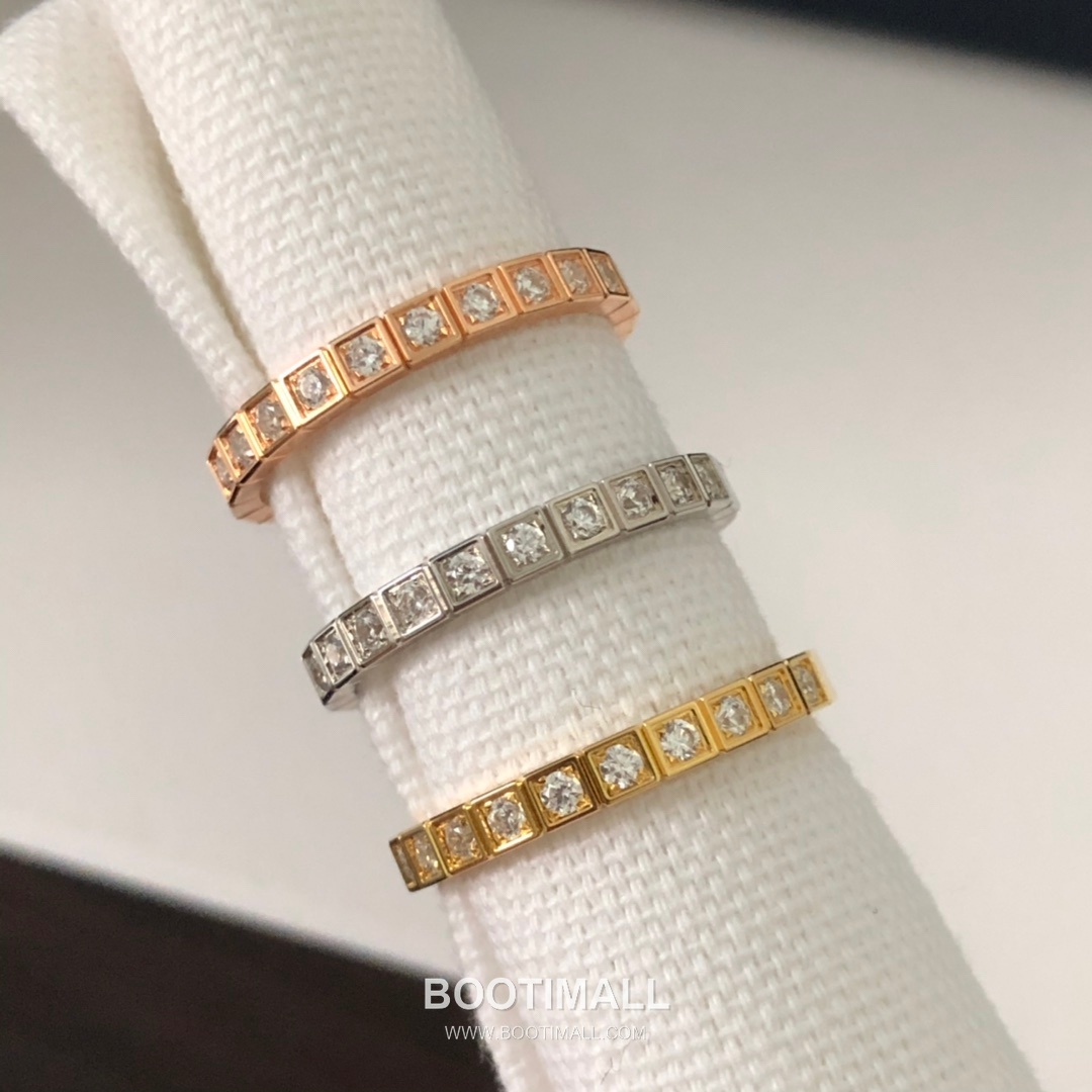 Chopard Ice Cube Brass Crystal Pavé Ring with Geometric Block Design 쇼파드 아이스 큐브 황동 크리스탈 파베 링 지오메트릭 블록 디자인 7호 16