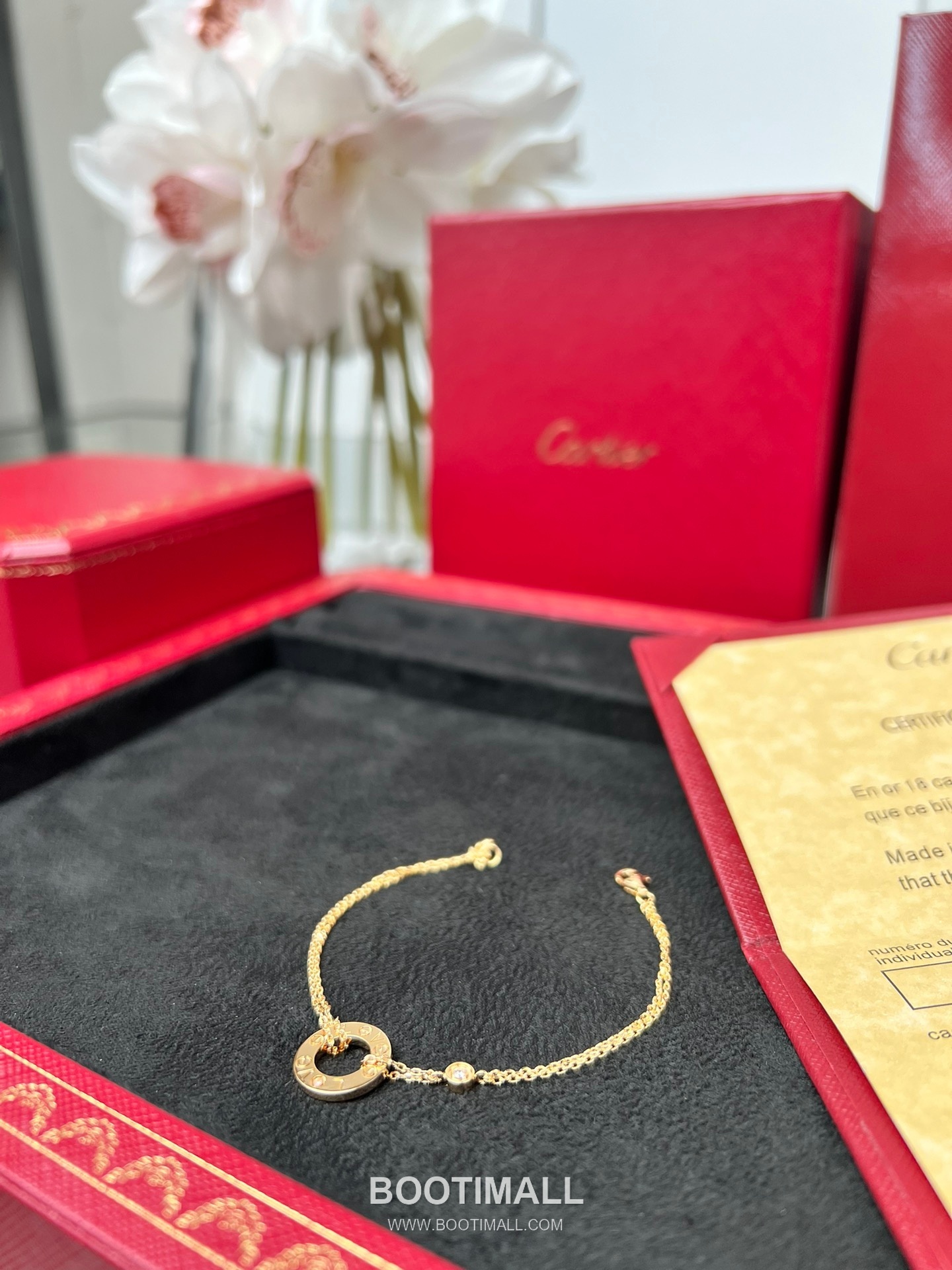 Cartier Love Double Chain Brass Crystal Bracelet with Engraved Logo Pendant 까르띠에 러브 더블 체인 황동 크리스탈 브레이슬릿 인그레이빙 로고 펜던트 17cm 11