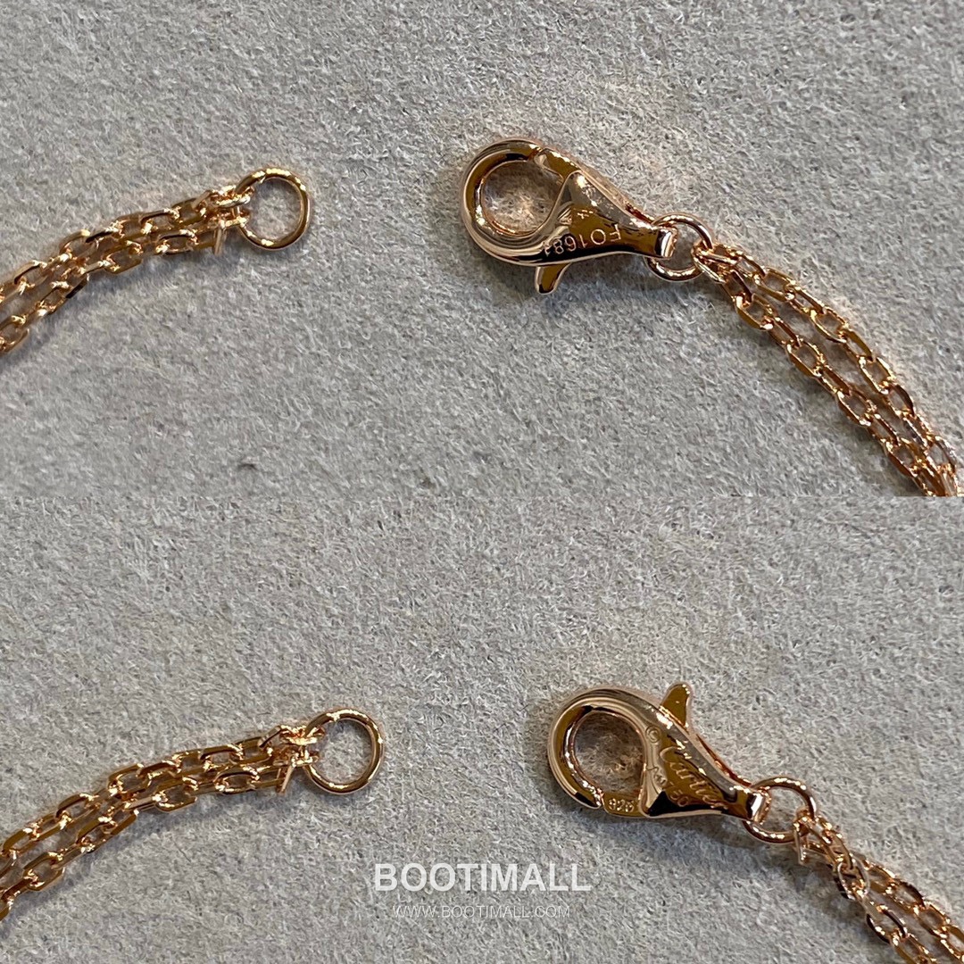 Cartier Love Double Chain Brass Crystal Bracelet with Engraved Logo Pendant 까르띠에 러브 더블 체인 황동 크리스탈 브레이슬릿 인그레이빙 로고 펜던트 17cm 19