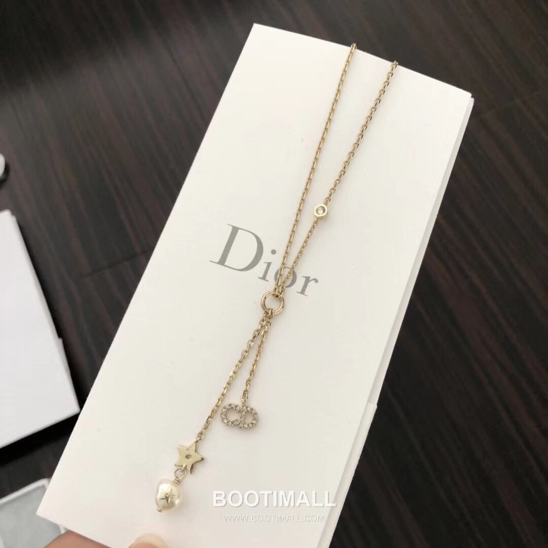 Dior Baroque Pearl Brass Chain Necklace with Adjustable Length 디올 바로크 펄 황동 체인 네클리스 길이조절 45cm 10