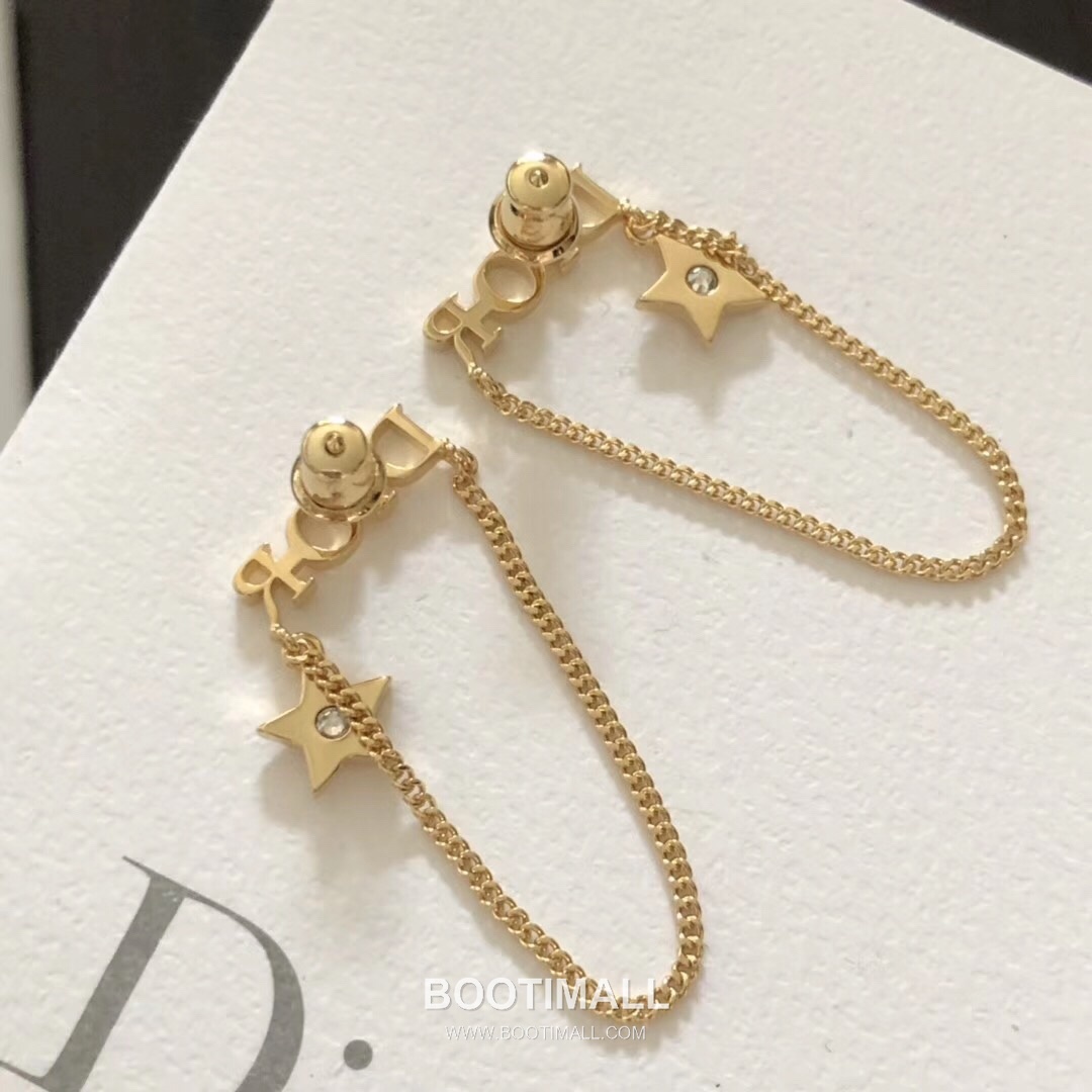 Dior Logo Tassel Brass Swarovski Crystal Earring with Letter Chain Fringe 디올 로고 태슬 황동 스와로브스키 크리스탈 이어링 레터 체인 프린지 4cm 3