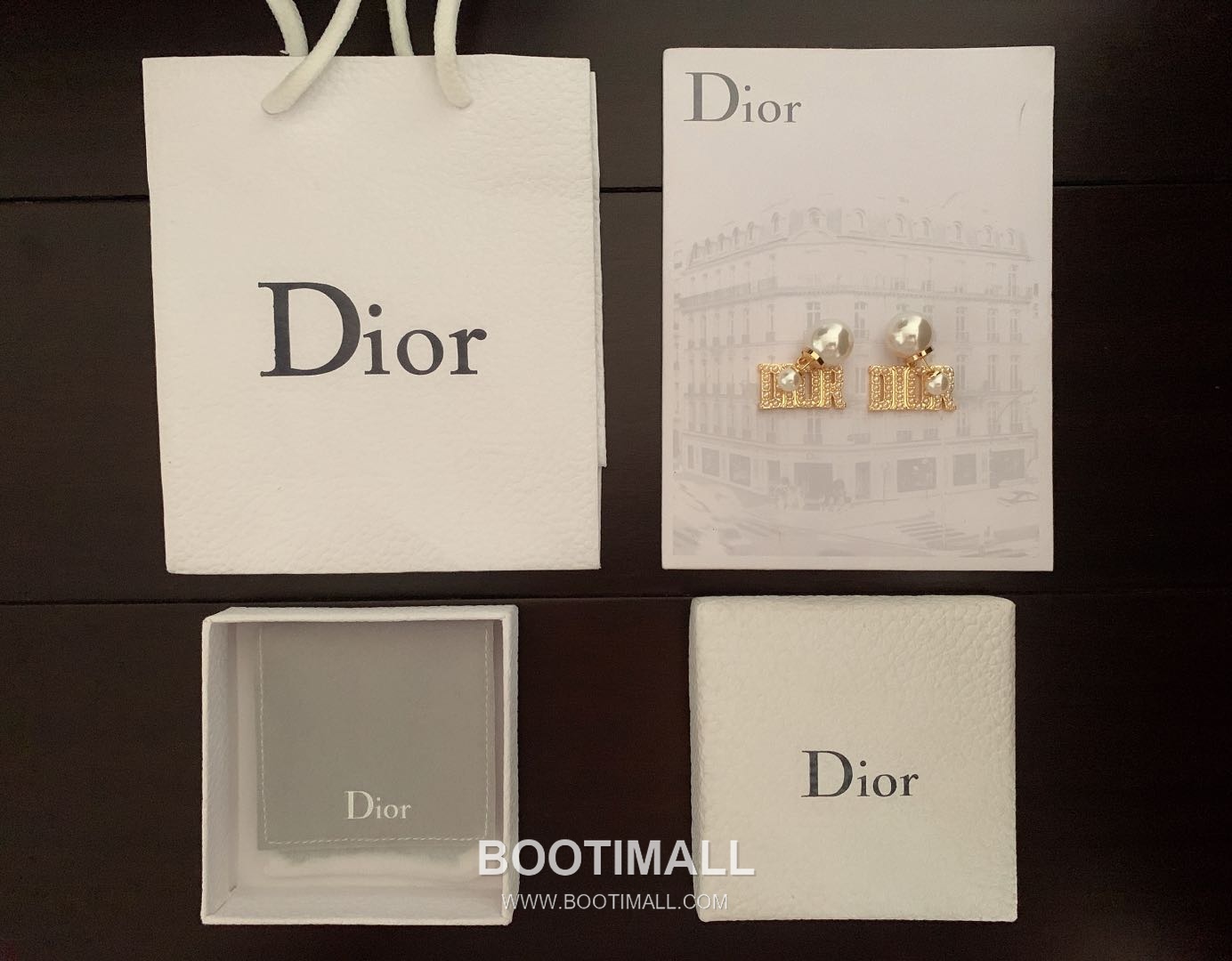 Dior Pearl Logo Brass Earring with Letter Motif 디올 펄 로고 황동 이어링 레터 모티프 1.5cm 1