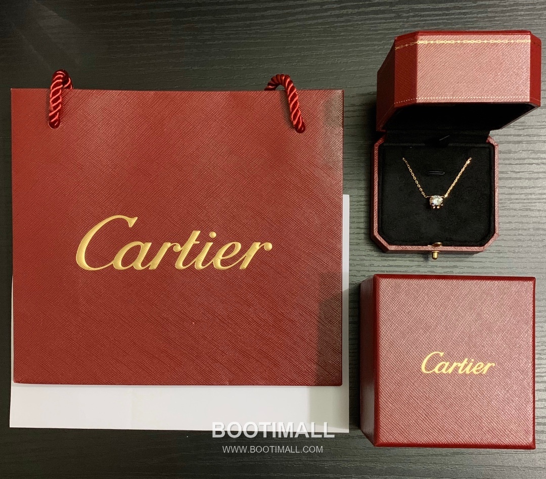 Cartier Horn Curve Brass Crystal Solitaire Pendant Necklace with Brilliant Cut 까르띠에 혼 커브 황동 크리스탈 솔리테어 펜던트 네클리스 브릴리언트 컷 45cm 10