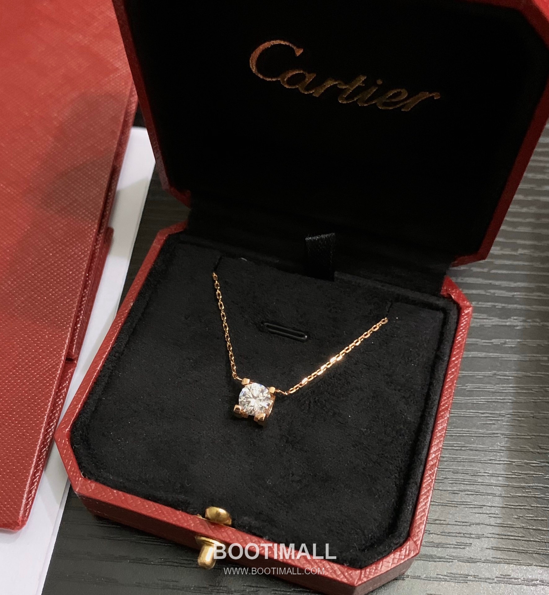 Cartier Horn Curve Brass Crystal Solitaire Pendant Necklace with Brilliant Cut 까르띠에 혼 커브 황동 크리스탈 솔리테어 펜던트 네클리스 브릴리언트 컷 45cm 11