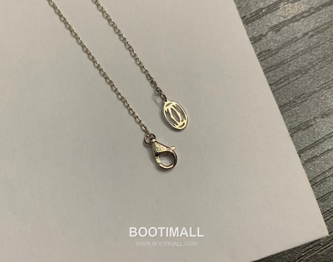 Cartier Horn Curve Brass Crystal Solitaire Pendant Necklace with Brilliant Cut 까르띠에 혼 커브 황동 크리스탈 솔리테어 펜던트 네클리스 브릴리언트 컷 45cm 24