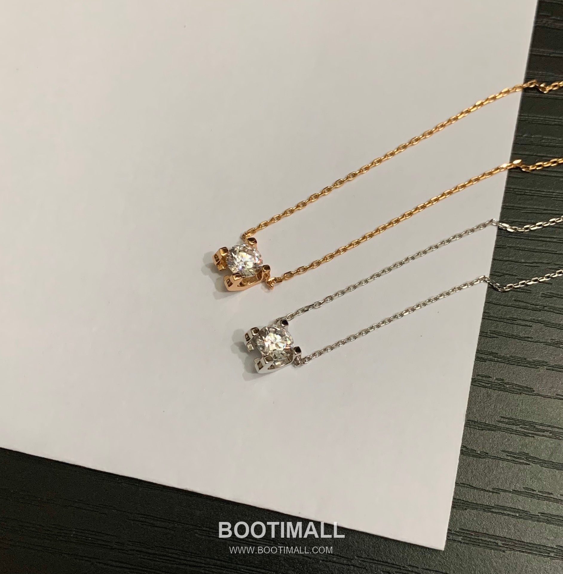 Cartier Horn Curve Brass Crystal Solitaire Pendant Necklace with Brilliant Cut 까르띠에 혼 커브 황동 크리스탈 솔리테어 펜던트 네클리스 브릴리언트 컷 45cm 25