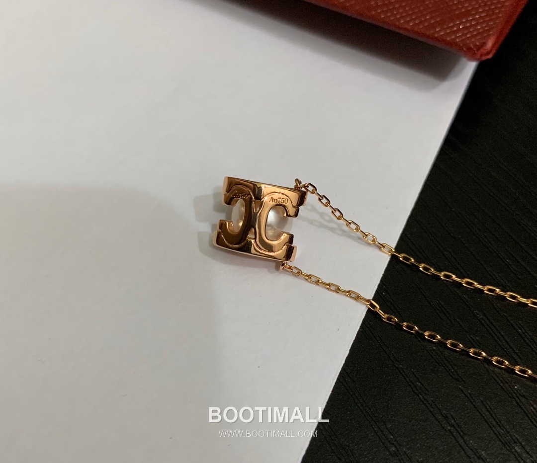 Cartier Horn Pearl Brass Chain Necklace with Akoya Pearl Pendant 까르띠에 혼 펄 황동 체인 네클리스 아코야 진주 펜던트 45cm 6