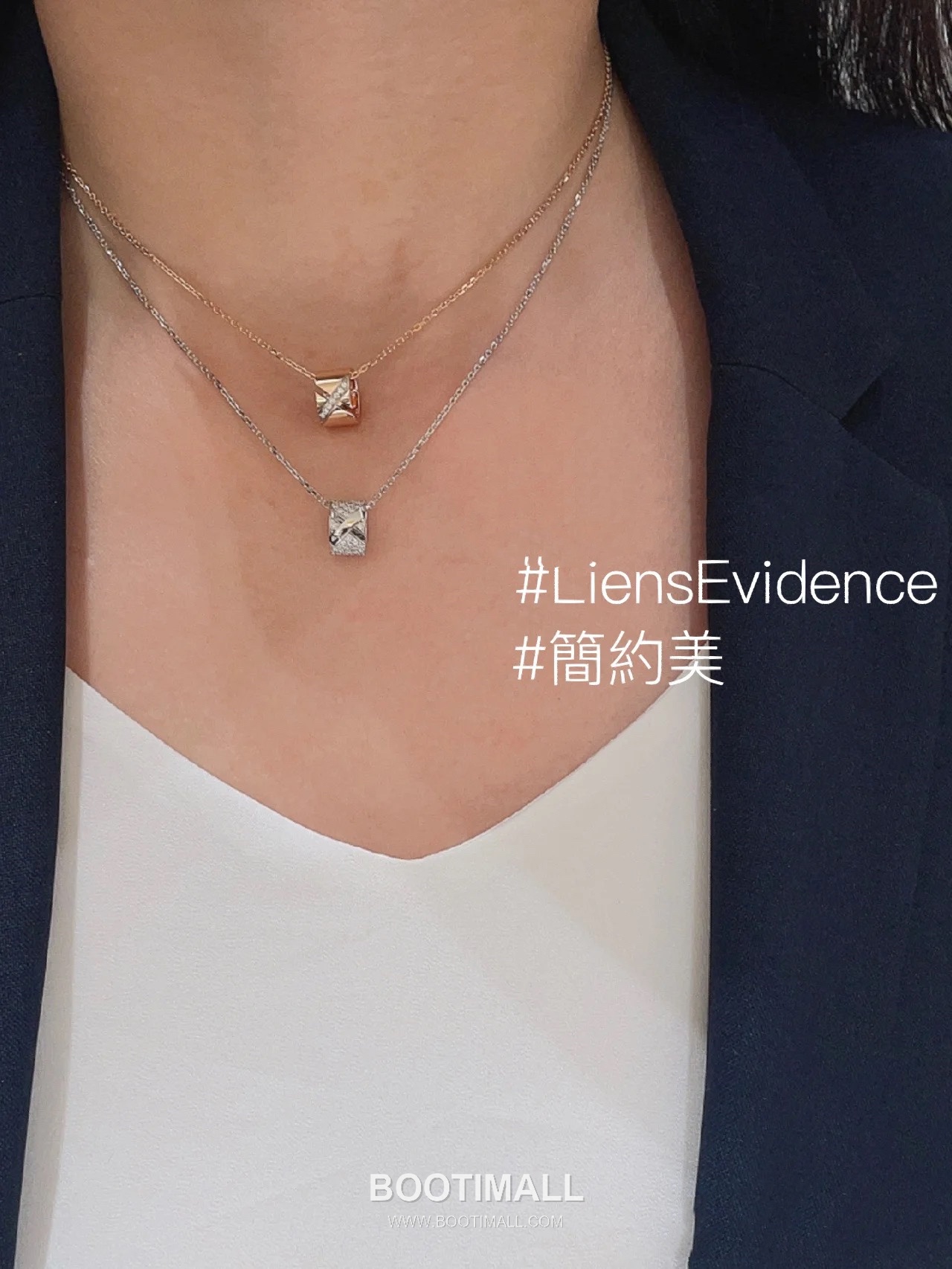 Chaumet Liens Evidence Brass Gold Plated Necklace with Diamond Pendant 쇼메 리앙 에비던스 황동 베이스 금도금 네클리스 다이아 펜던트 6