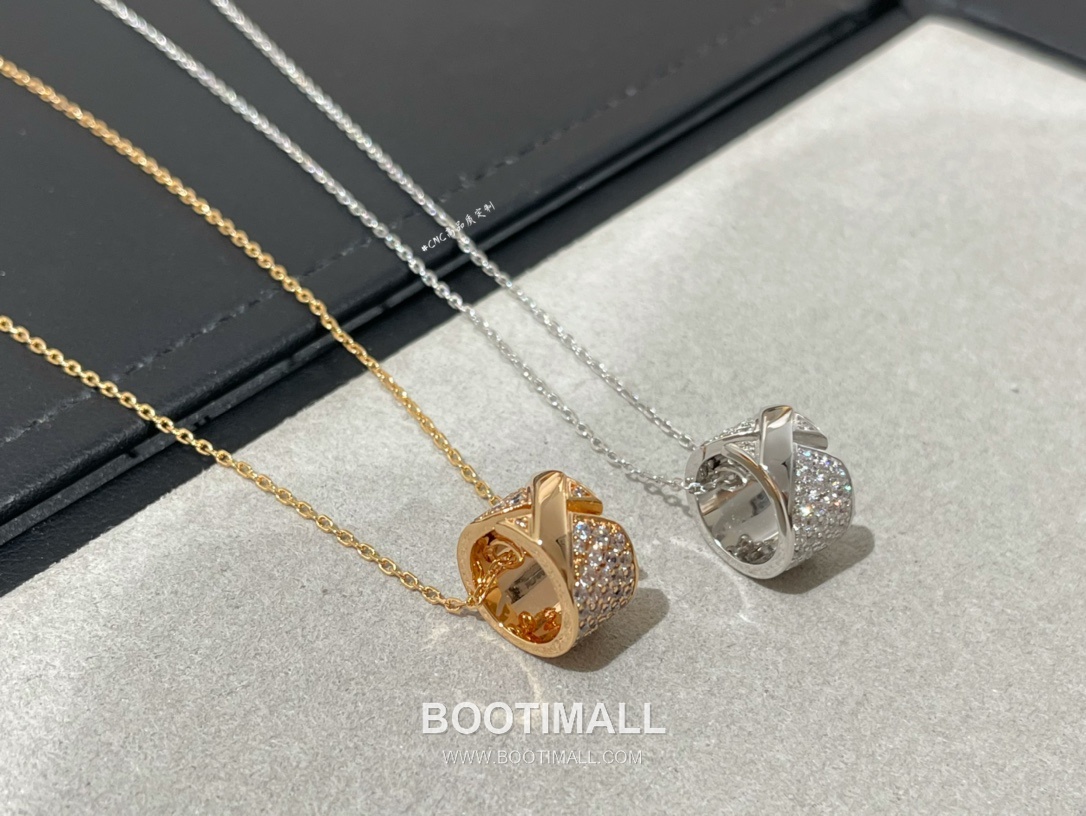 Chaumet Liens Evidence Brass Gold Plated Necklace with Diamond Pendant 쇼메 리앙 에비던스 황동 베이스 금도금 네클리스 다이아 펜던트 12