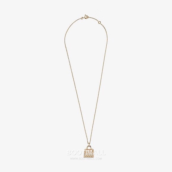Hermes Kelly Brass Gold Plated Necklace with Bag Pendant 에르메스 켈리 황동 베이스 금도금 네클리스 백 펜던트 9